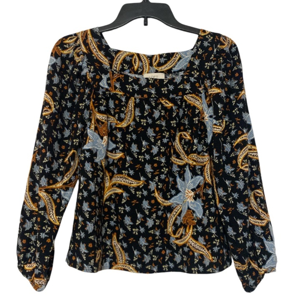 LOFT Peasant Top Long Sleeve Paisley Floral Blouses - Size M